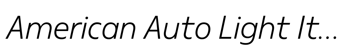 American Auto Light Italic